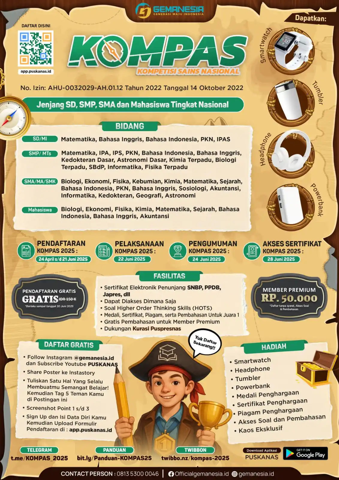 Image from Fosnas.id: *❗INFO MEDIA PARTNER❗* *H-1 Penutupan Pendaftaran Gratis KOMPAS 2025* ...
