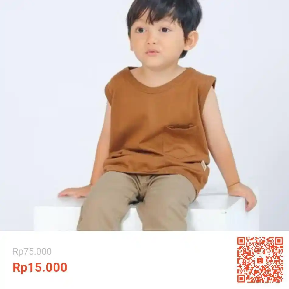 Image from Racun Shopee (Papa Shopee): JENAKA KIDS Kaos Singlet Sleeveless Anak Laki-laki Tanpa Lengan Bahan ...