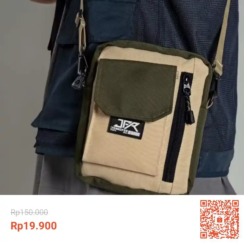 Image from Racun Shopee (Papa Shopee): JFR Oku Sling Bag - Tas Selempang Bahan Polyester JTA03 https://s.s...