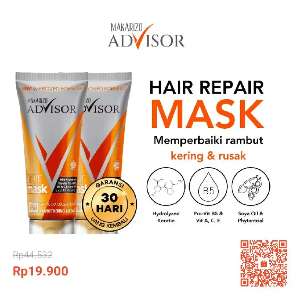 Image from Racun Shopee (Papa Shopee): PAKET ISI 2 - Makarizo Advisor Hair Repair Mask 45mL - Masker Rambut /...