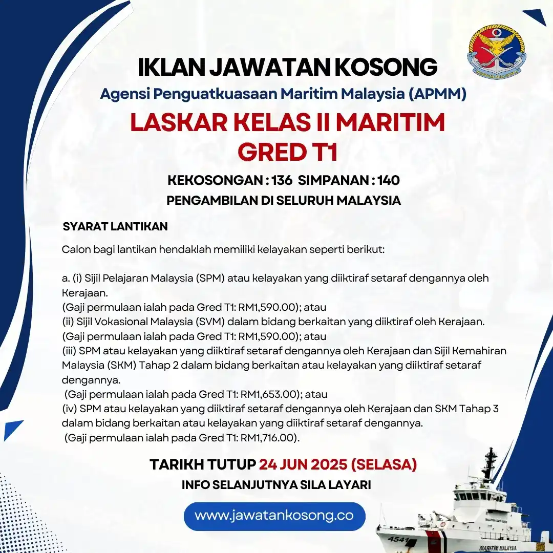 Image from Jawatan Kosong: Peringatan akhir..!! Jawatan Kosong Agensi Penguatkuasaan Maritim Mala...