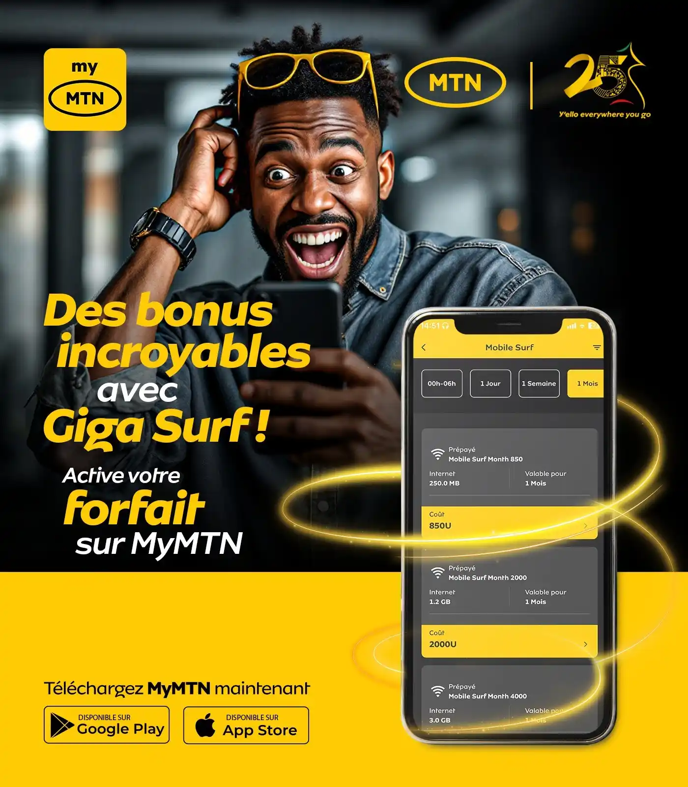 Image from MTN Cameroon: Prépare-toi à surfer comme jamais ! Avec les forfaits Giga Surf sur My...