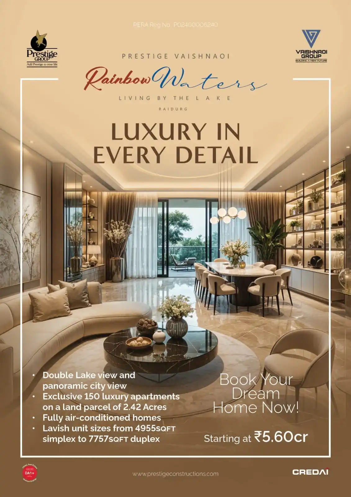 Image from InvestorUnit @ Hyderabad RealEstate News and Offers: Project At Heart of the city!  Prestige Rainbow Waters With Malkamcher...