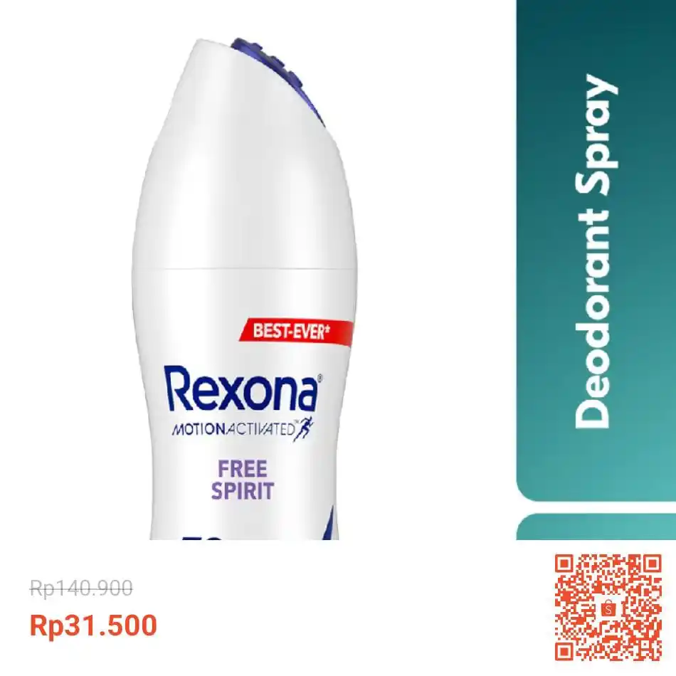 Image from Racun Shopee (Papa Shopee): Rexona Deodorant Body Spray Antiperspirant Free Spirit 135 ml https...