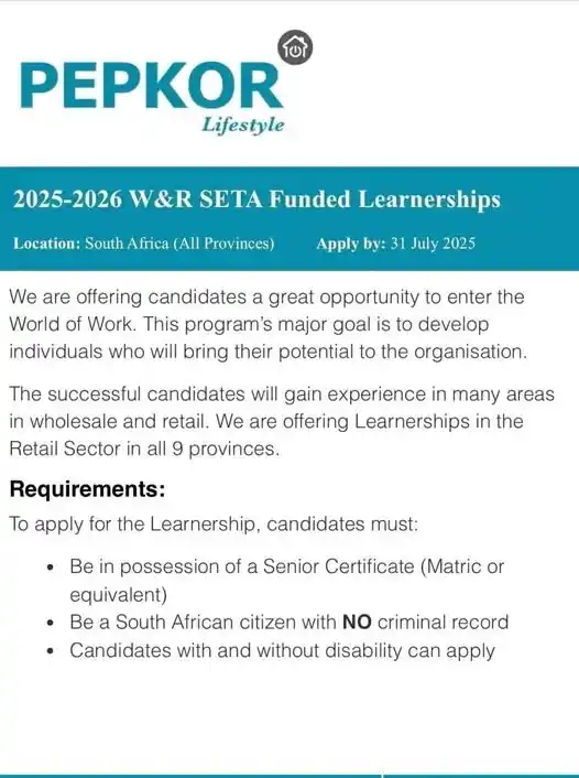 Internships in South Africa  post
