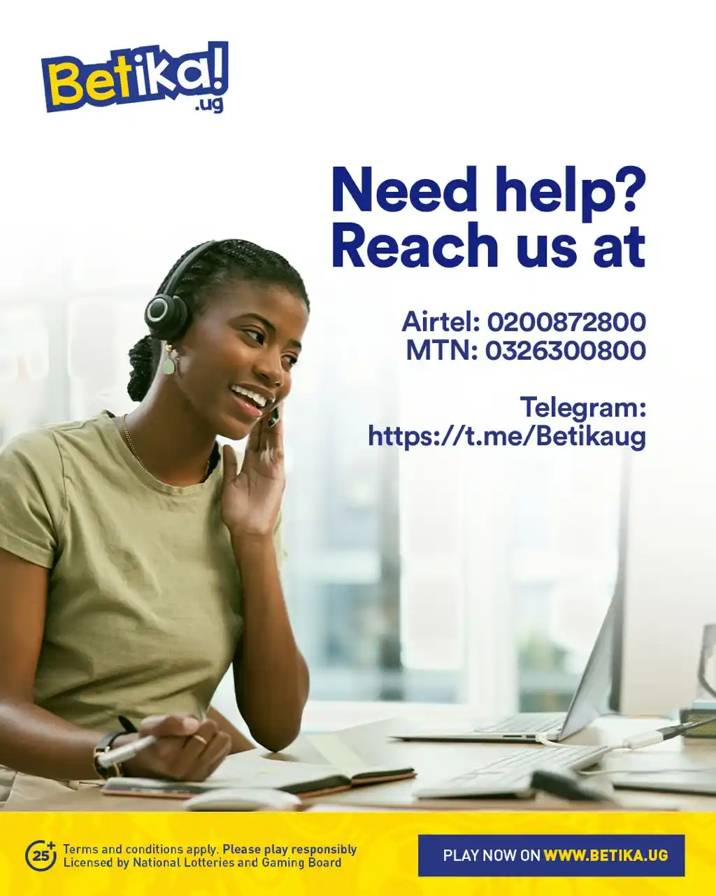 Image from Betika Uganda: We've got an entire team that is always ready to support you.   Whenev...