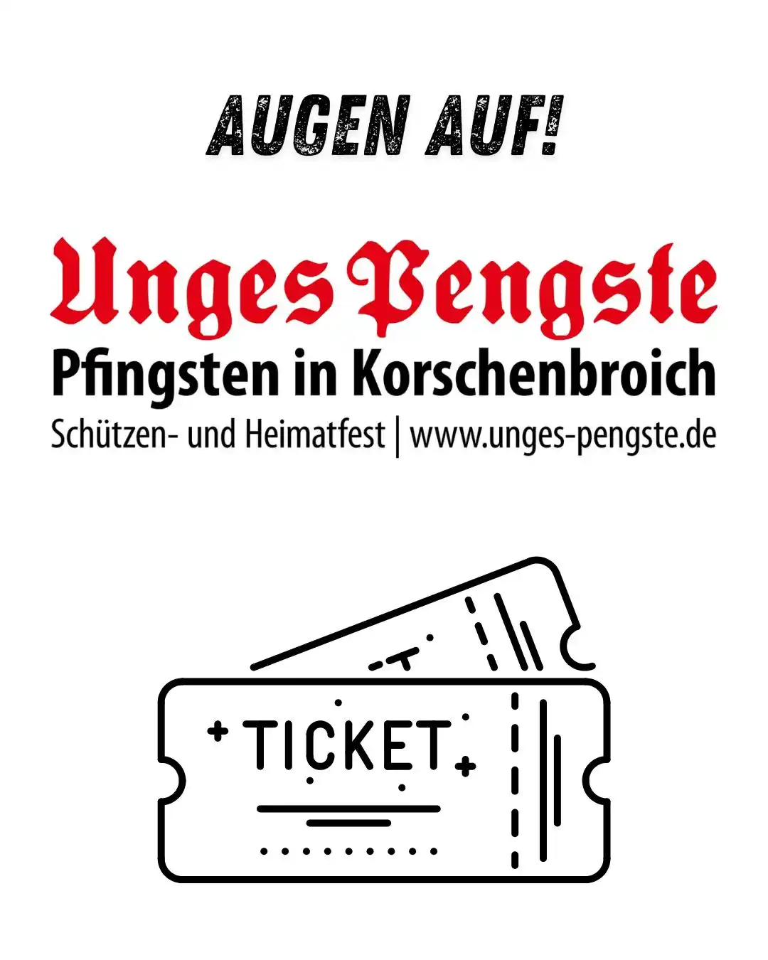 Image from Unges Pengste in Korschenbroich informiert : 🎟️ WICHTIGER HINWEIS ZUM PFINGSTSONNTAG! Alle Tickets für den Pfingst...