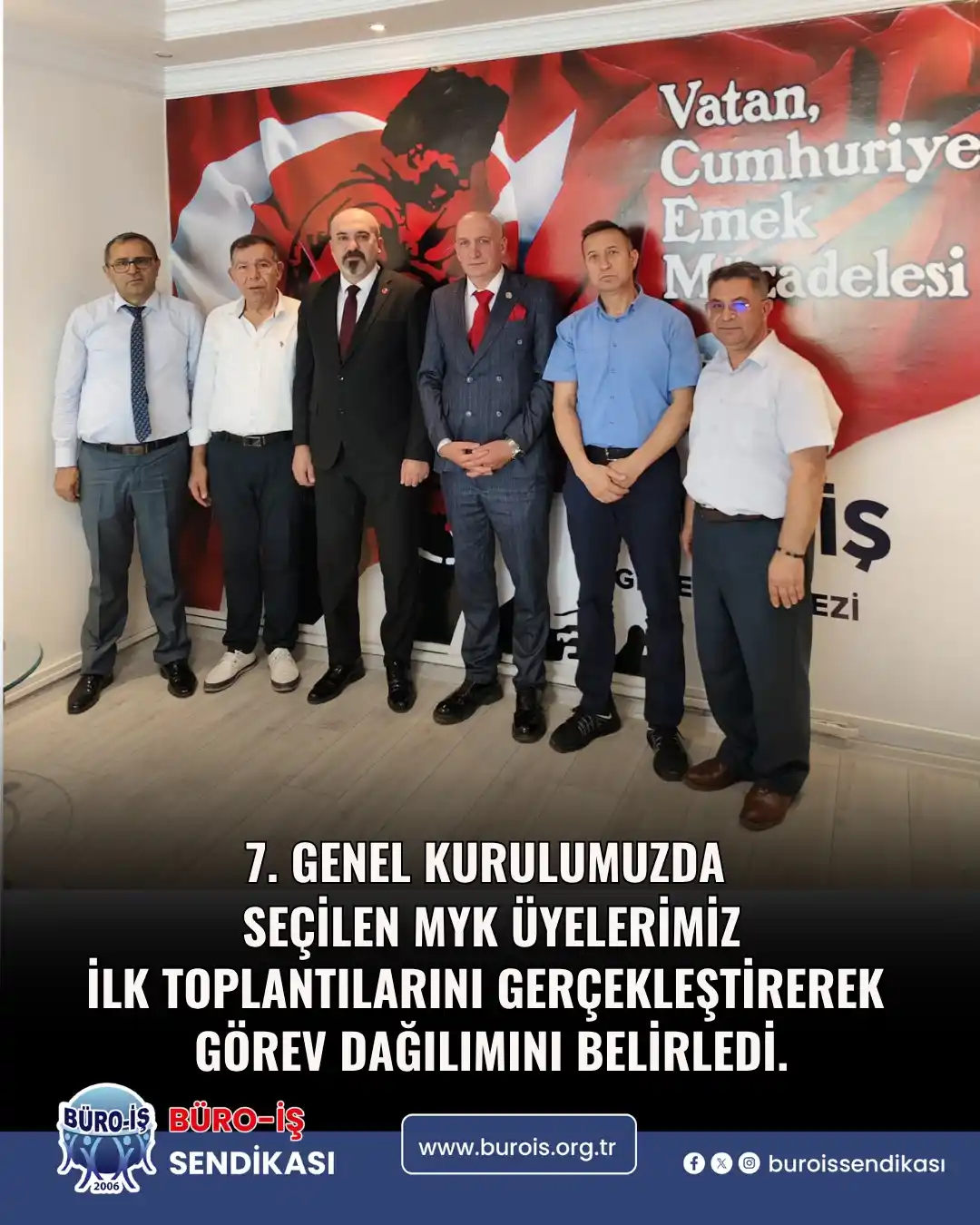Image from Büro-İş Sendikası: 7. Genel Kurulumuzda seçilen MYK üyelerimiz ilk toplantılarını gerçekl...