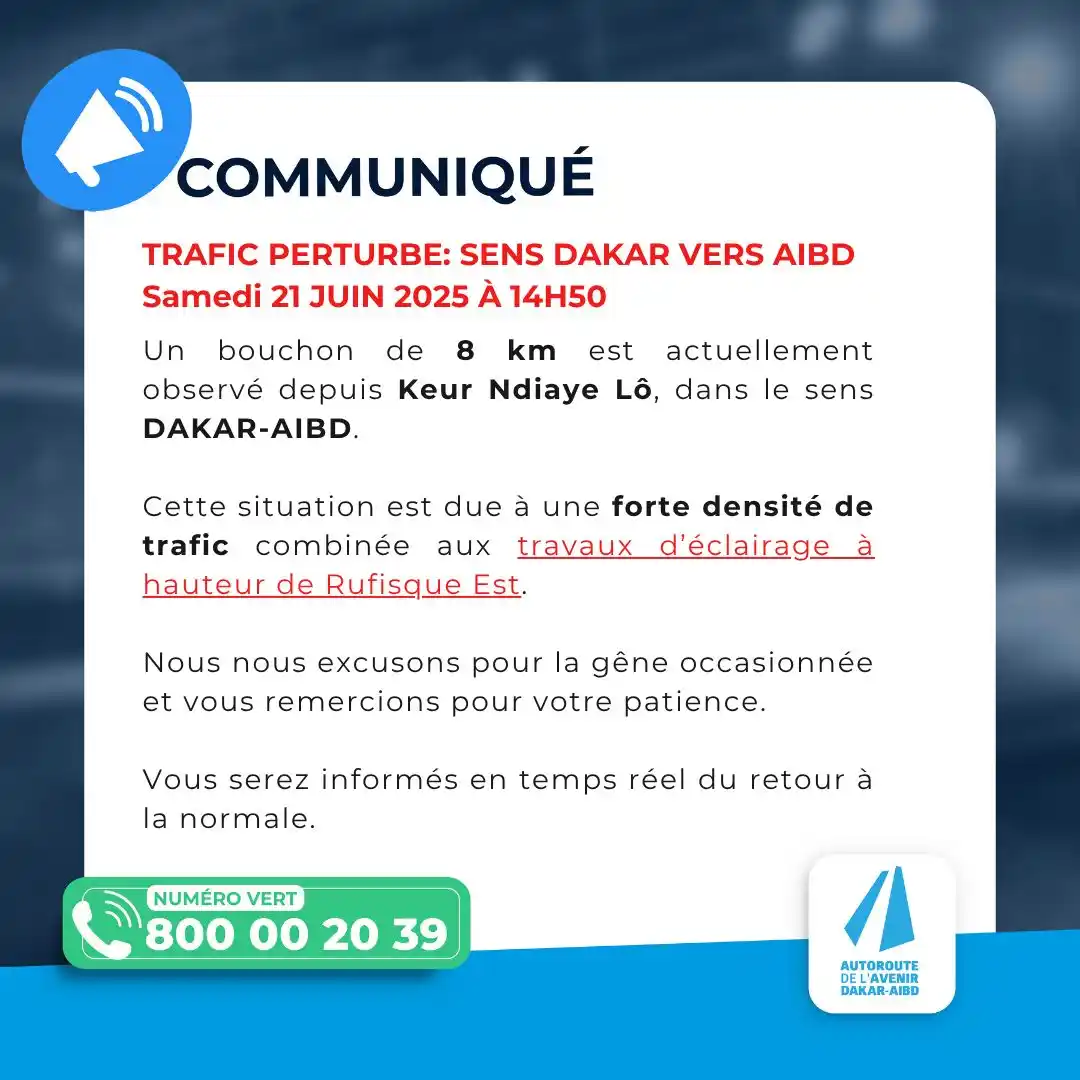 Image from Autoroute de l’Avenir: Alerte trafic difficile 21 juin 2025...