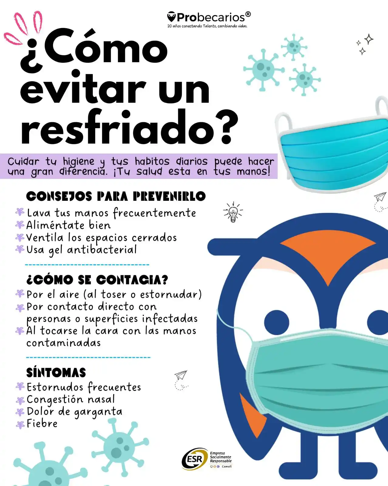 Image from Probecarios: Aprende cómo prevenir un resfriado. 🫰🏻💕...