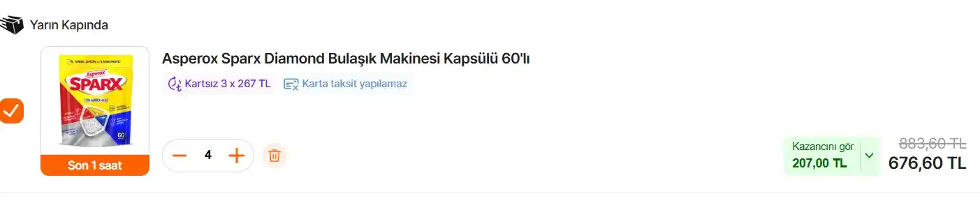 Image from Fırsata Tıkla: 📢 Asperox Sparx Diamond Bulaşık Makinesi Kapsülü 60'lı 💵 4 adet 676...