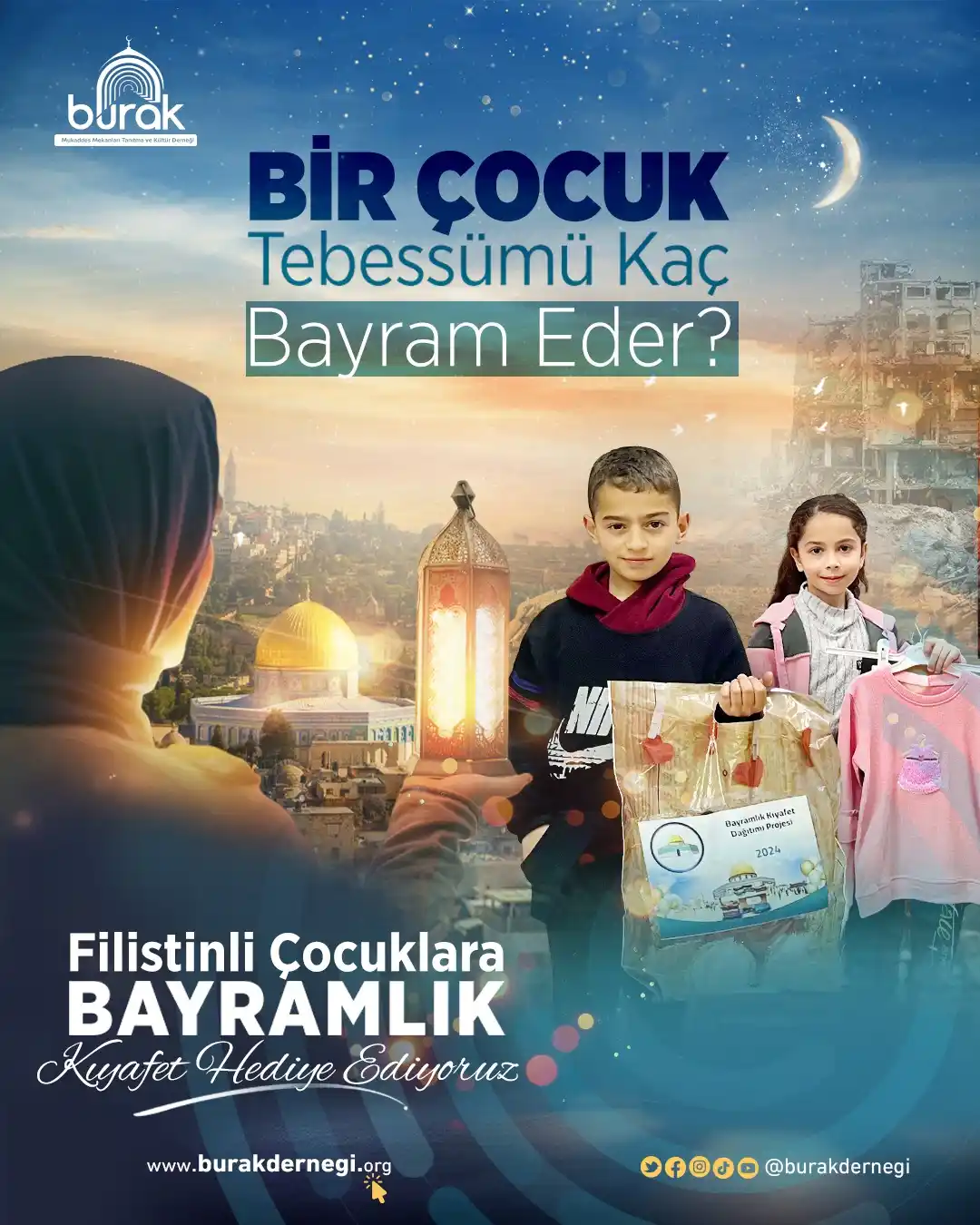 Image from BURAK DERNEĞİ: Bayram sevinci Filistinli çocukların da hakkı!   Onlara bayramlıklar h...