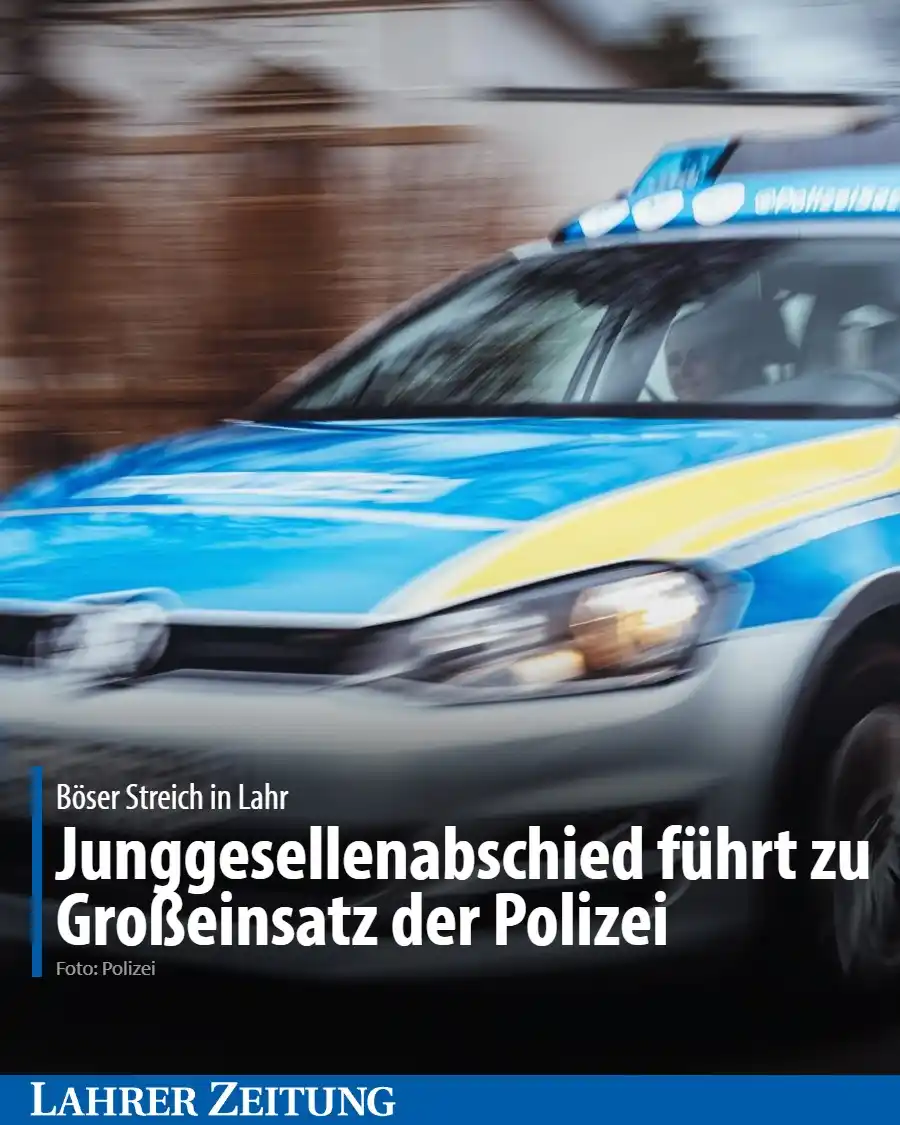 Image from Lahrer Zeitung: Bei der Anfahrt zu einer *vermeintlichen* Notlage baute ein Streifenwa...