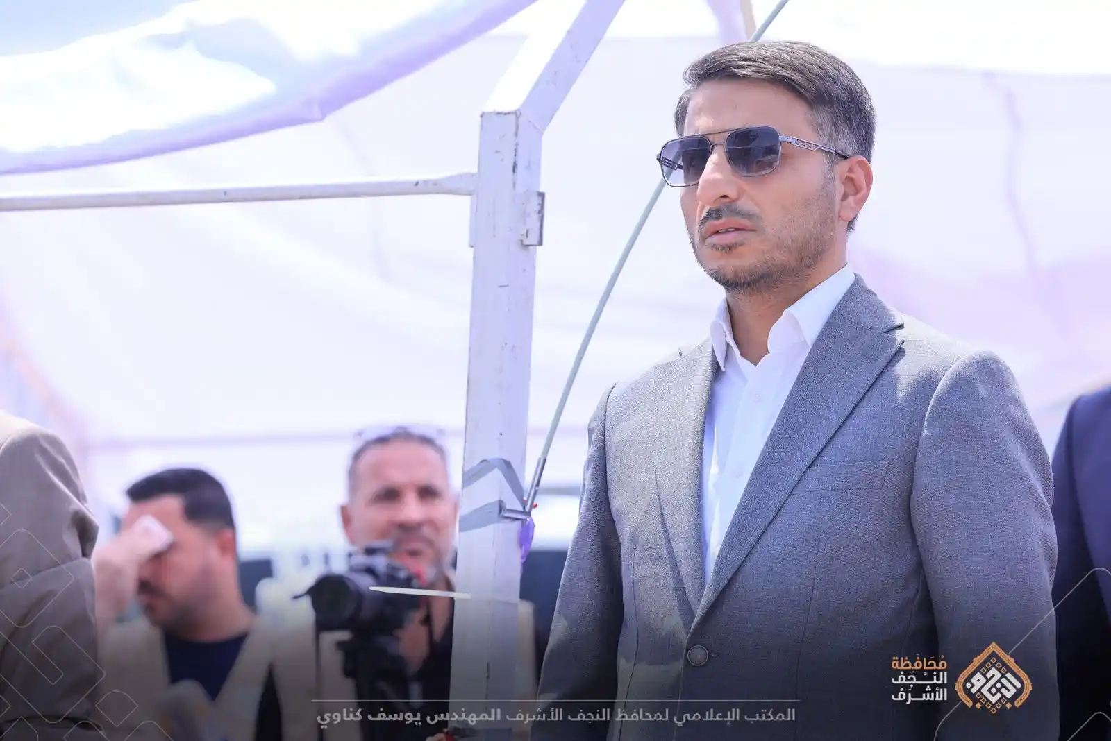 Image from المهندس يوسف كناوي: برعاية أهالي النجف الأشرف المهندس يوسف گناوي يضع حجر الأساس لمشروع إن...