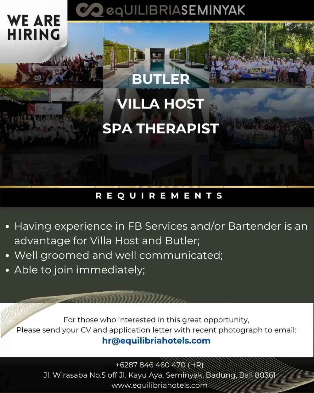 Image from Lokerbali - Lowongan Kerja Bali: Butler, villa host dan spa therapist...