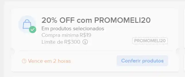 Image from GPCR Promo - Hardware e Tecnologia: 🔥Cupom Mercado Livre Selecionados 20% OFF max R$300 - PROMOMELI20 ...