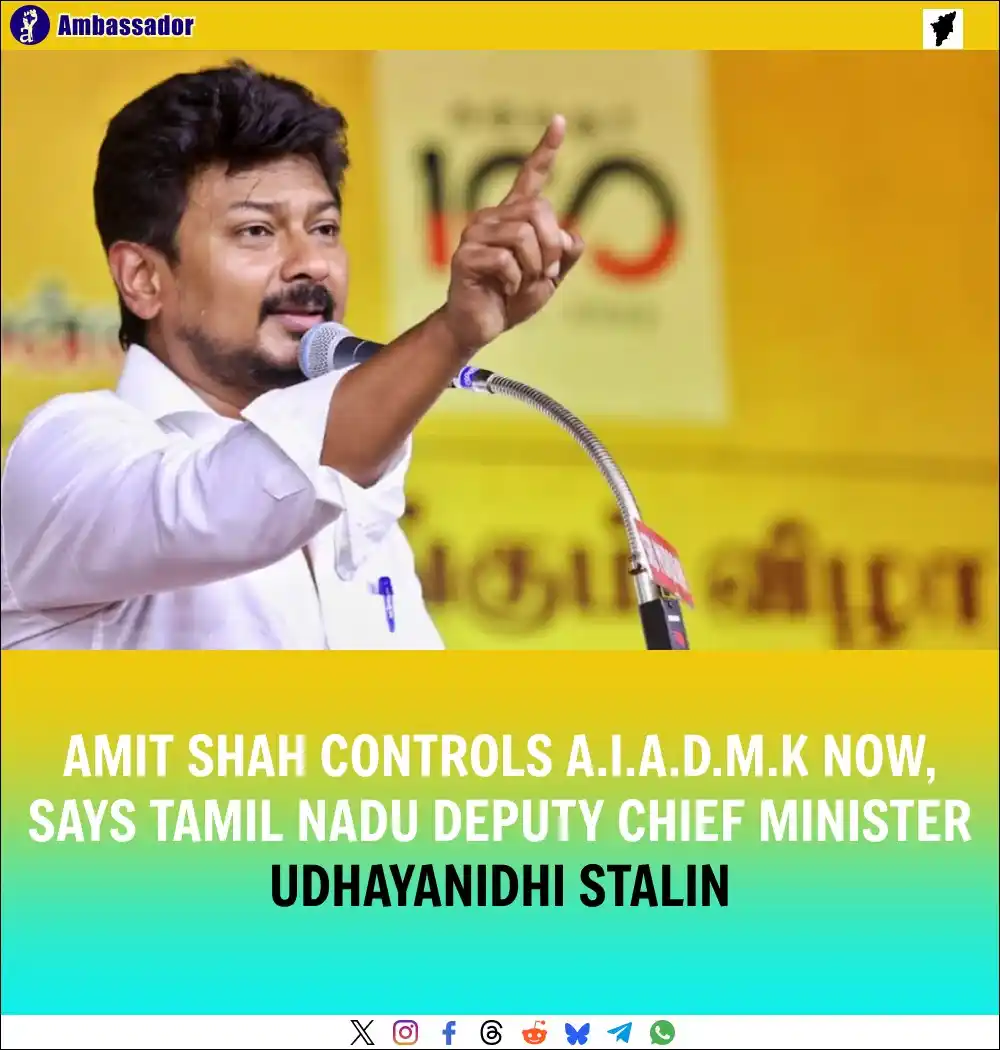 Image from Ambassador: Deputy Chief Minister Udhayanidhi Stalin alleged that AIADMK is under ...