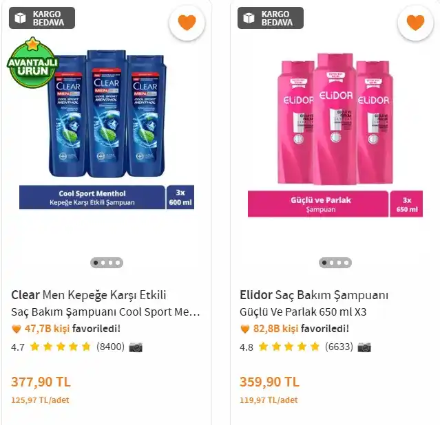 Image from Fırsata Tıkla: 📢 Elidor Saç Bakım Şampuanı Güçlü Ve Parlak 650 ml X3  💵 2 adet alım...
