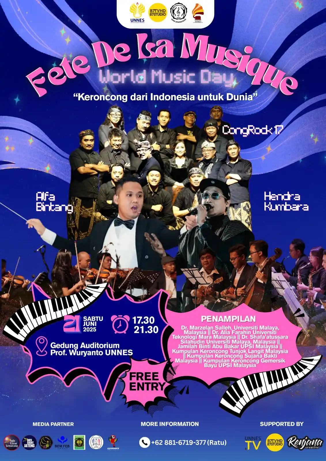 Image from UNNES: ✨ Fête De La Musique 2025 – World Music Day ✨  Prodi Pendidikan Seni M...