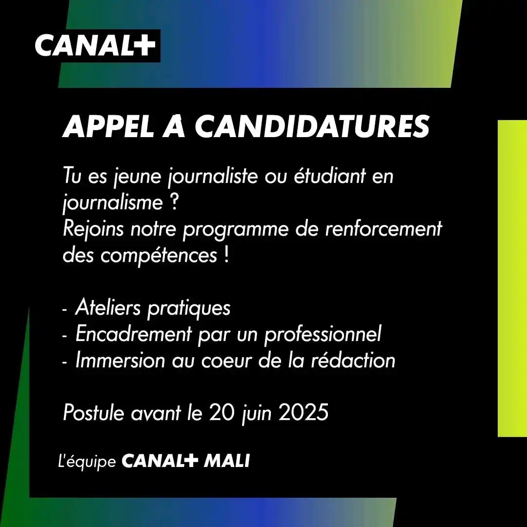 Image from Mali Emploi🇲🇱🇲🇱: 🔥🔥🔥🔥🔥🔥🔥🔥🔥 FORMATION EN JOURNALISME CANAL + Appel à Candidat...