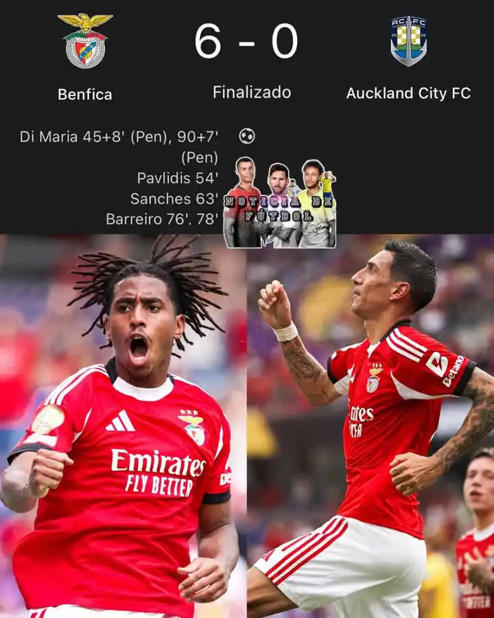 Image from Noticia De Fútbol: ¡¡GOLEADA DEL BENFICA!! 🇵🇹🚨 El Benfica 𝗚𝗢𝗟𝗘𝗢́ ¡6-0! al Auckla...