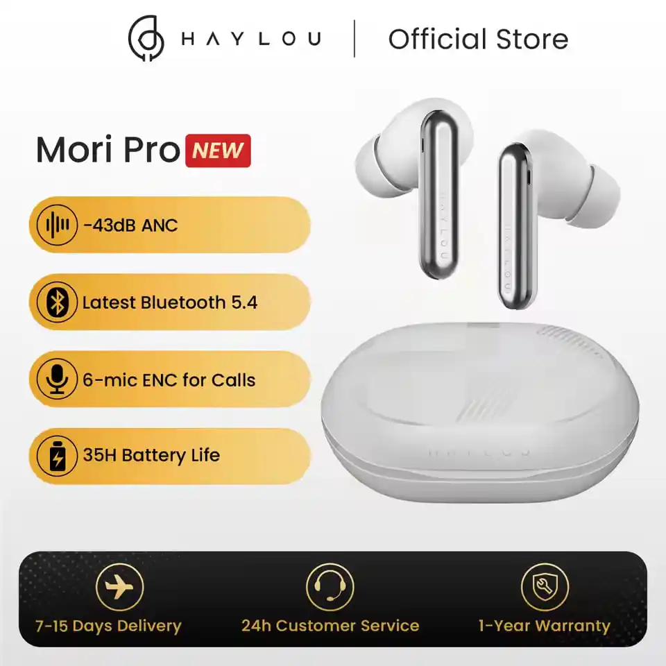 Image from China Ofertas y Cupones - Perú: HAYLOU Mori Pro | BT 5.4 - ANC 43dB - App - IPX4 <a class="text-blue-...