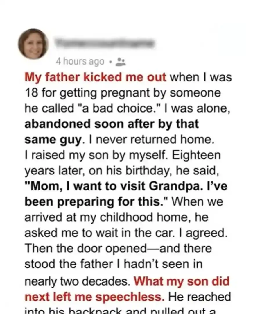 Image from Kennie_printz | Whatsapp Channel: He Kicked Me Out for Being Pregnant — 18 Years Later, My Son Gave Him ...