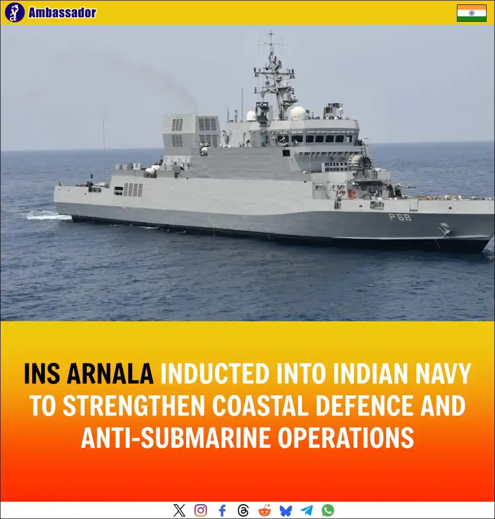 Image from Ambassador: INS Arnala, built by Garden Reach Shipbuilders, was inducted into the ...