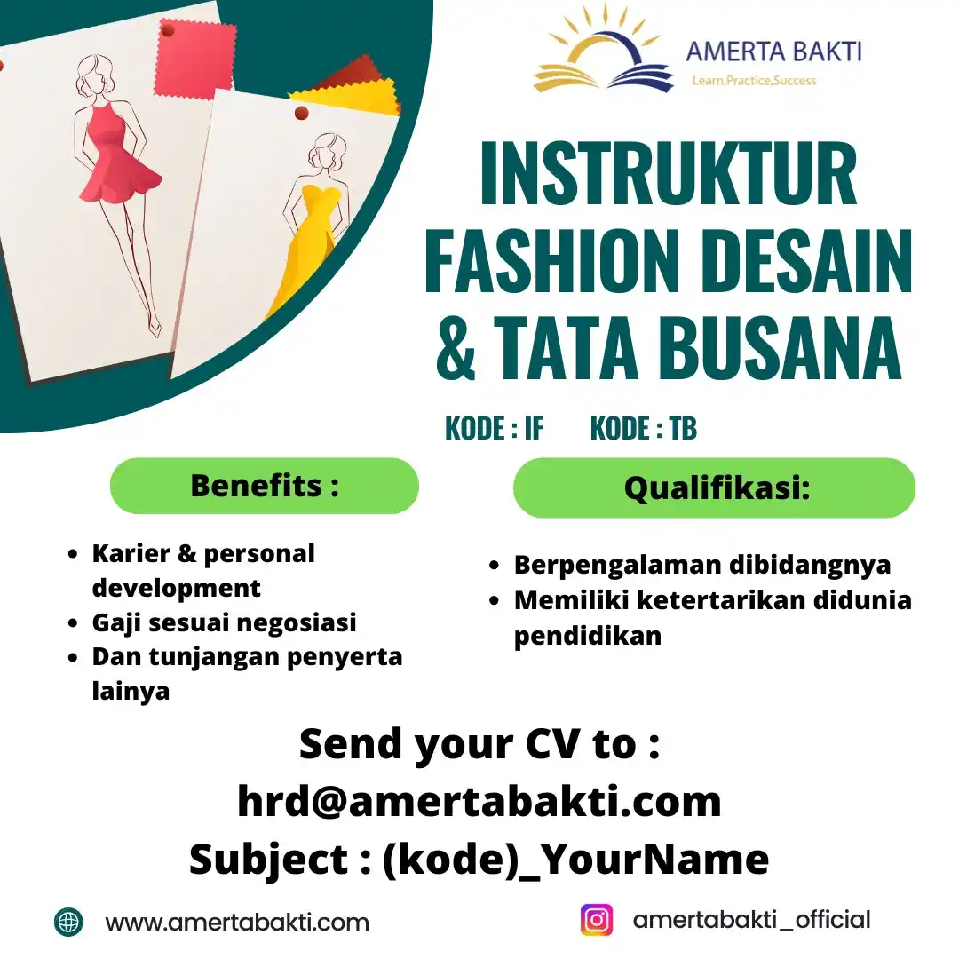 Image from Lokerbali - Lowongan Kerja Bali: instruktur fashion desain & tata busana...