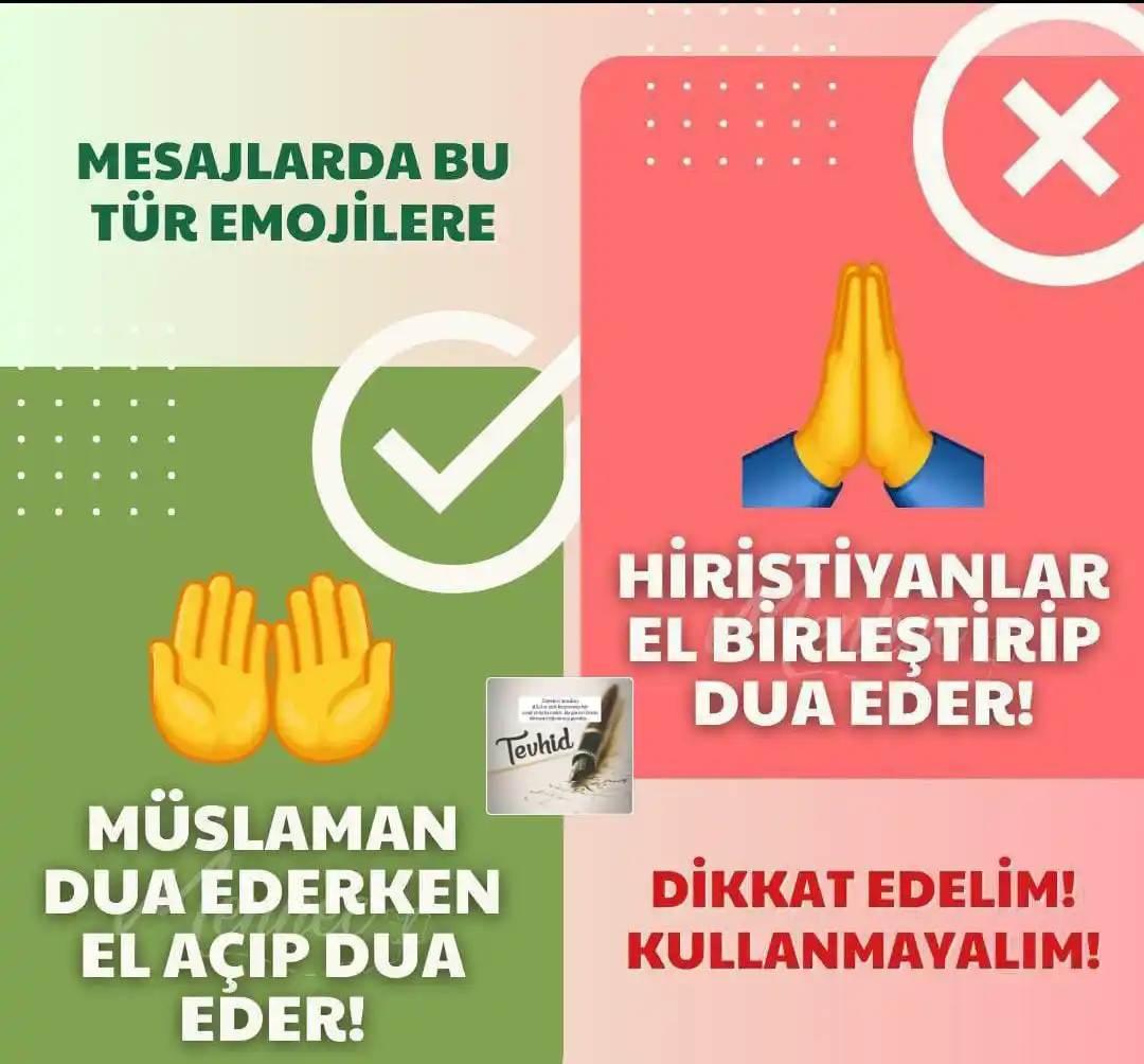 Image from TEVHİDE DAVET ☝️: 📌 KULLANDIĞIMIZ EMOJİLER BİLE BİR DURUŞTUR❗ 🙏 Emojisi Hristiyanları...