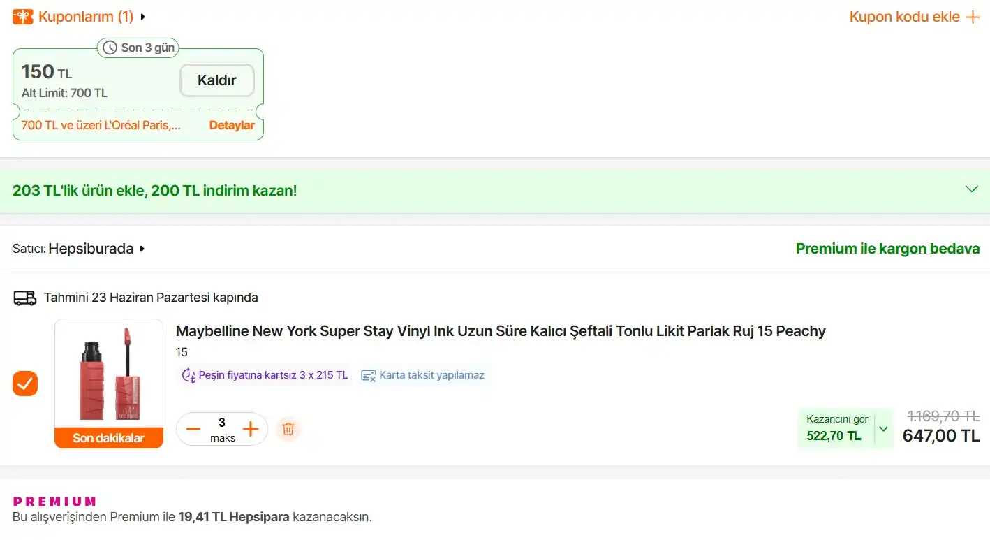 Image from Fırsata Tıkla: 📢 Maybelline New York Super Stay Vinyl Ink Uzun Süre Kalıcı Şeftali T...