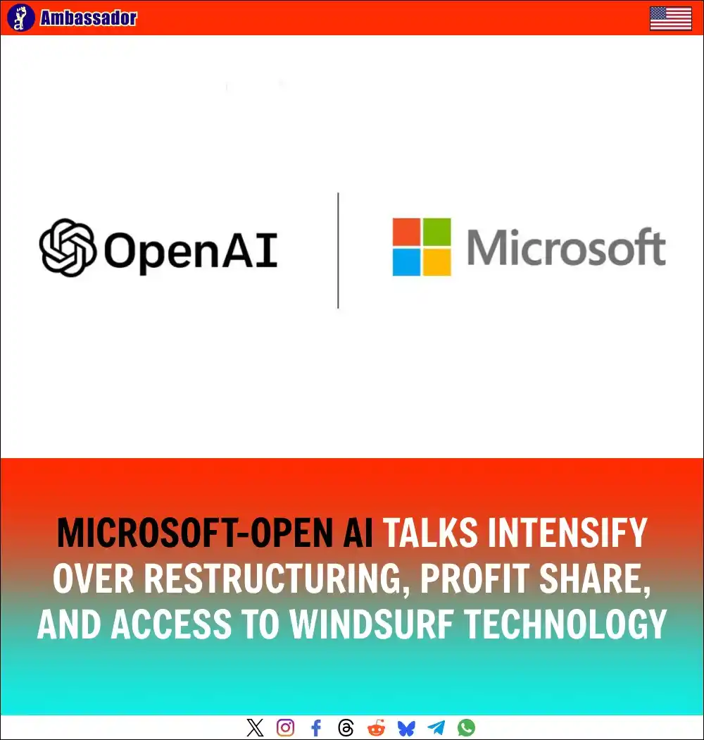 Image from Ambassador: Microsoft and OpenAI are in tense talks over restructuring, with OpenA...