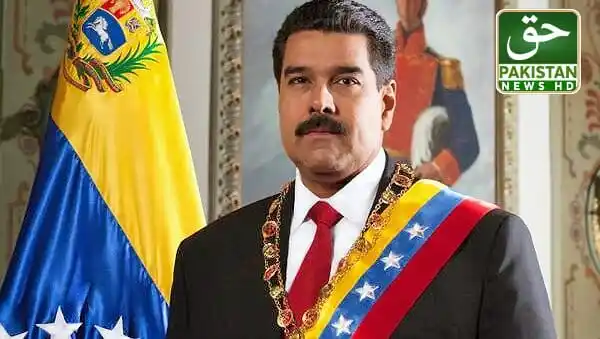 Image from Haq Pakistan News: *‏🔴 وینزویلا کے صدر مادورو:*  *🔵دنیا اب جان چکی ہے کہ ایران نے اسرائ...