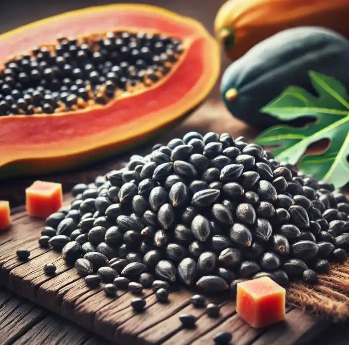 Image from Dreamy Ambivert: Papaya seeds are valued in Ayurveda for their medicinal properties. R...