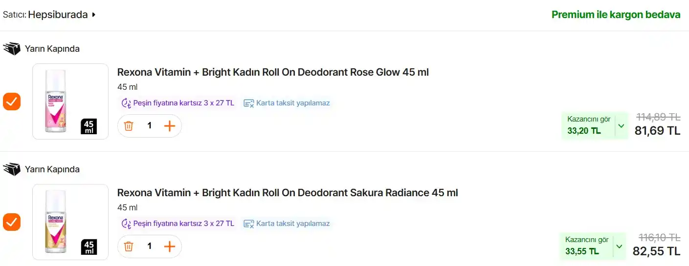Image from Fırsata Tıkla: 📢 Rexona Vitamin + Bright Kadın Roll On Deodorant Rose Glow 45 ml  💵...