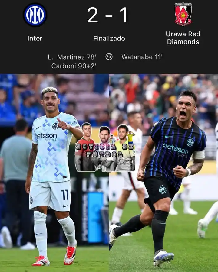 Image from Noticia De Fútbol: ¡¡SU PRIMERA VICTORIA!! ✅🇮🇹  El Inter le 𝗚𝗔𝗡𝗢́ 𝟮-𝟭 al Urawa Re...