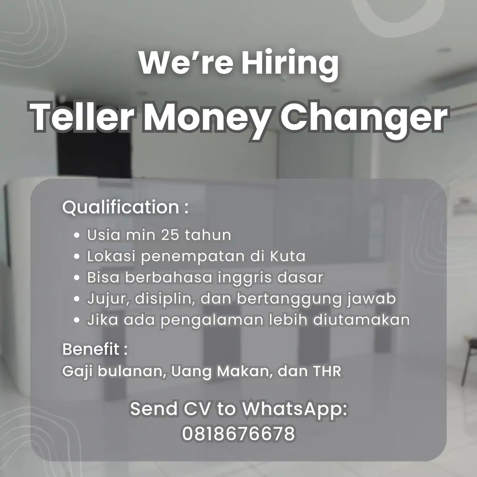 Image from Lokerbali - Lowongan Kerja Bali: teller...