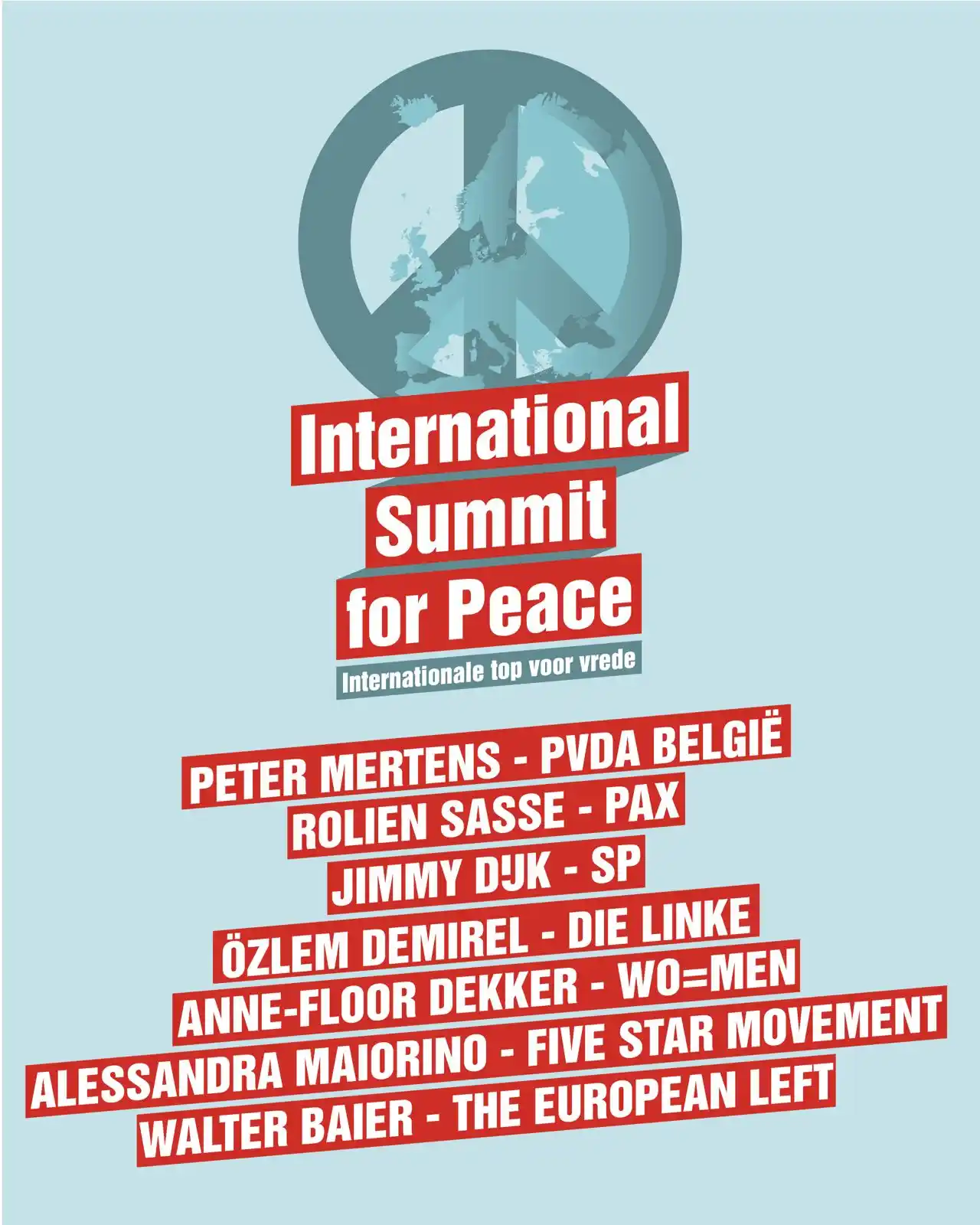 Image from 🍅Socialistische Partij: Vanmiddag is het zover, de Internationale top voor vrede. Met sprekers...