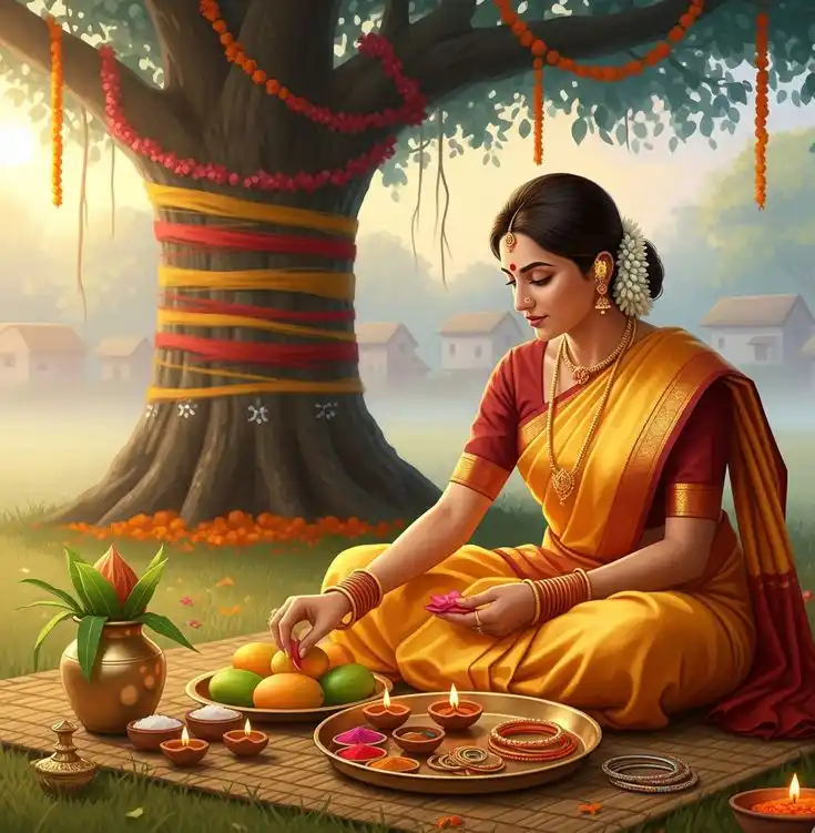 Image from Dreamy Ambivert: Vat Savitri Pooja is a significant ritual observed by married women in...