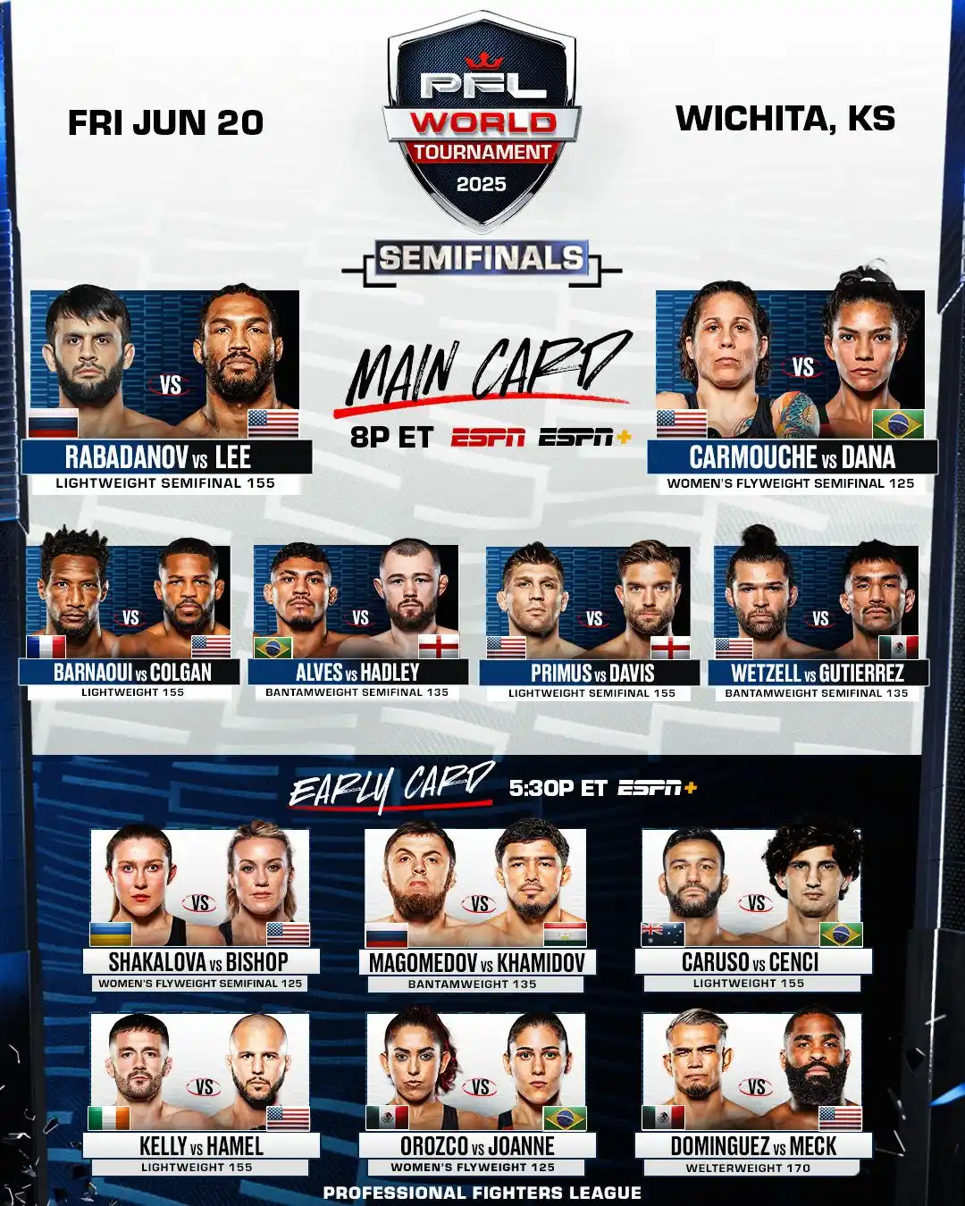 Image from PFL MMA: 𝙒𝘼𝙆𝙀 𝙐𝙋 ❗️IT’S FIGHT DAY ‼️ The 2025 PFL World Tournament Semif...