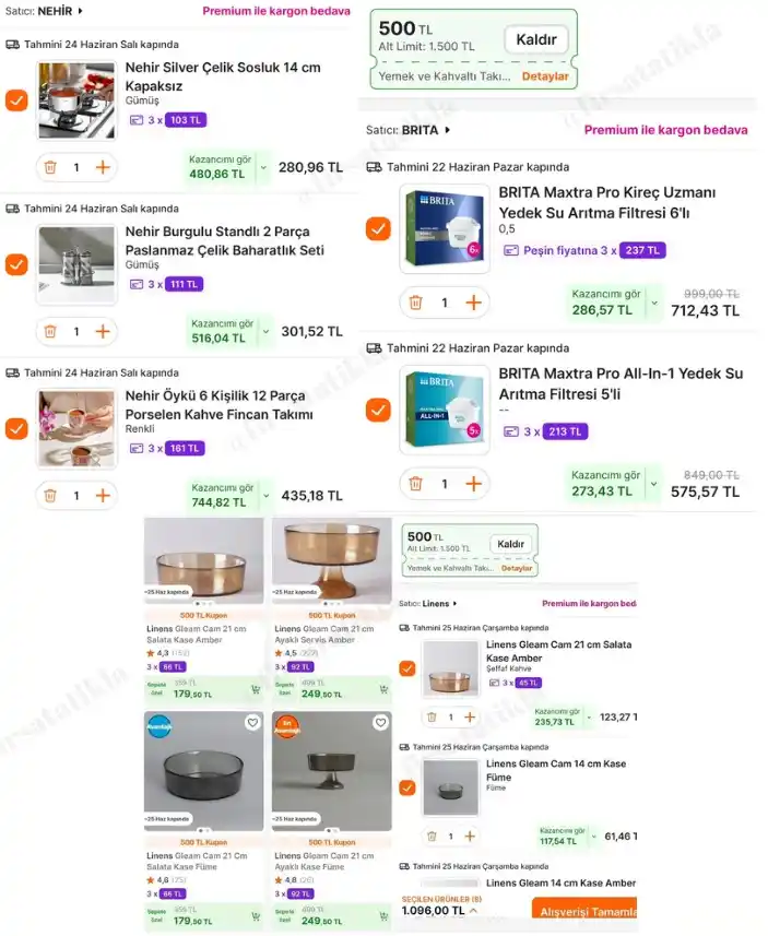 Image from Fırsata Tıkla: 📢 Yemek ve Kahvaltı Takımlarında 1.500 TL ve üzerine 500 TL indirim k...