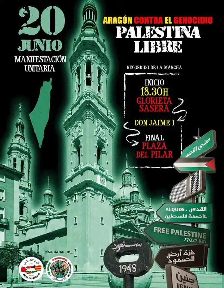 Image from Aragón ragonA: *Aragón cuentra o chenozidio: ¡PALESTINA LIBRE!* 🕡 Día viernes 20 de...