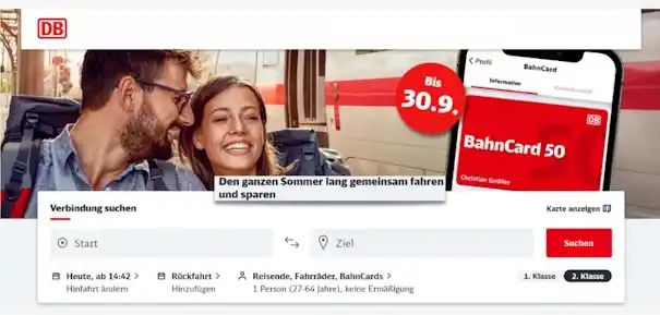 Image from Schnäppchenfuchs: *BahnCard 50 Aktion - Bis Ende September gemeinsam fahren* 🚆 https:/...