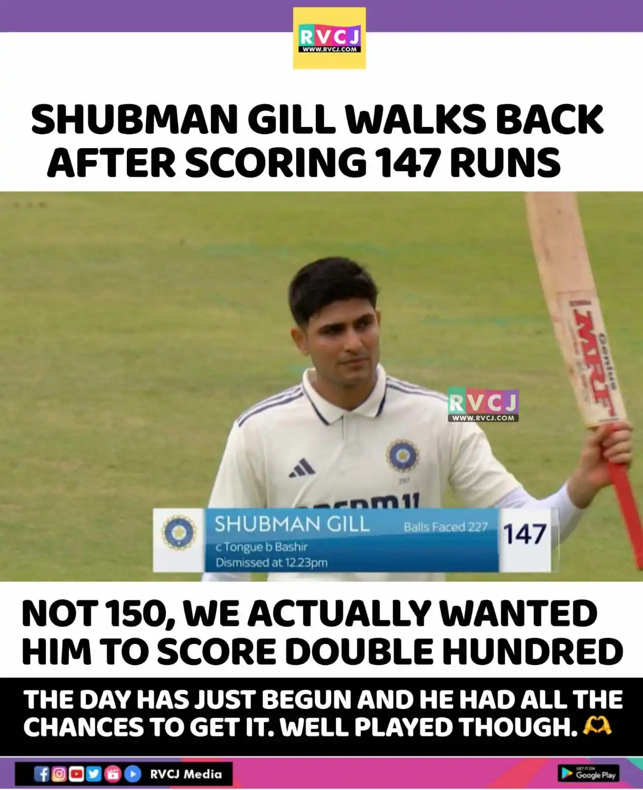 Image from RVCJ Media: Classic Innings By Skipper Shubman Gill 💯👏🏻🔥...