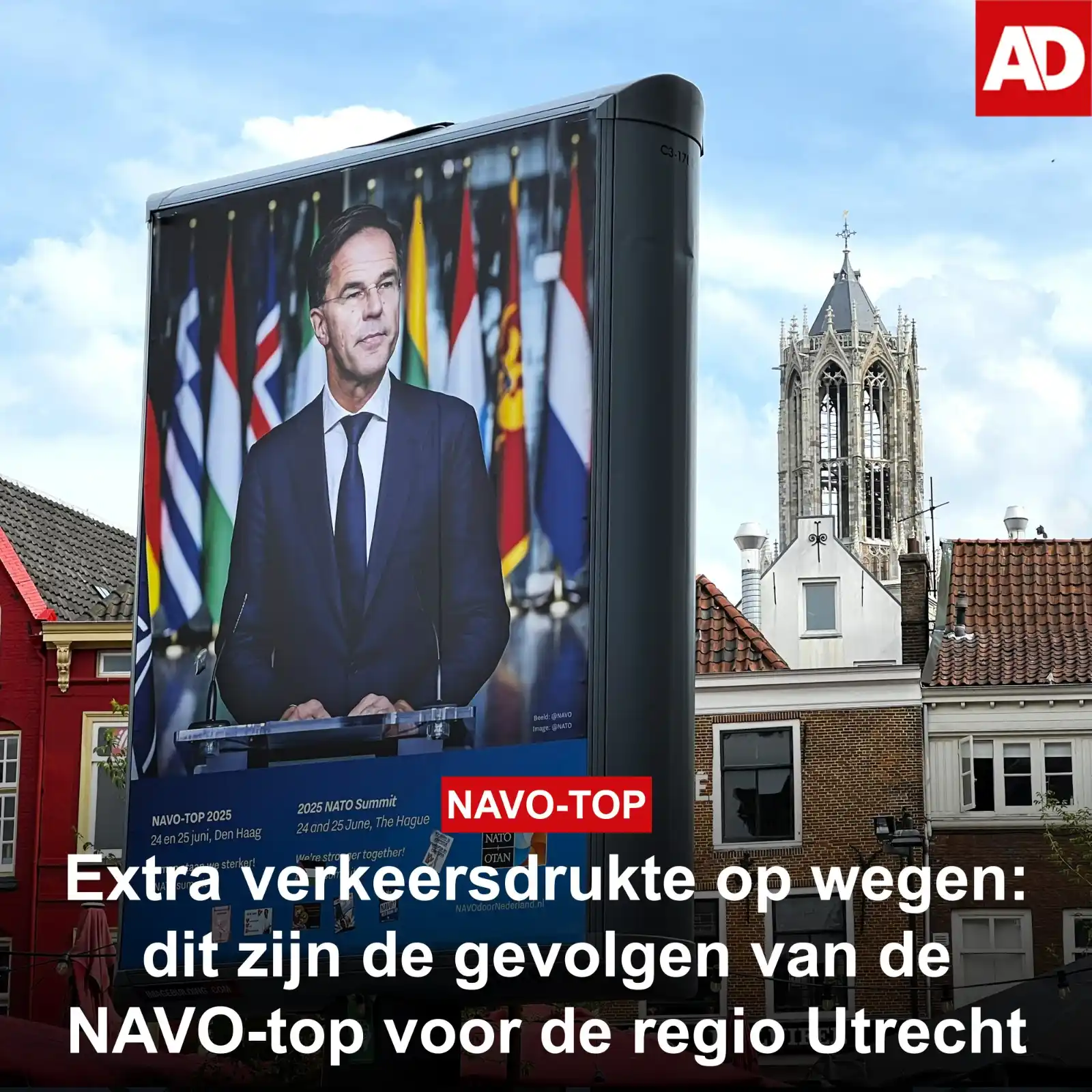 Image from AD Utrecht: Extra verkeersdrukte, omleidingen en extra politie-inzet: de *NAVO-top...