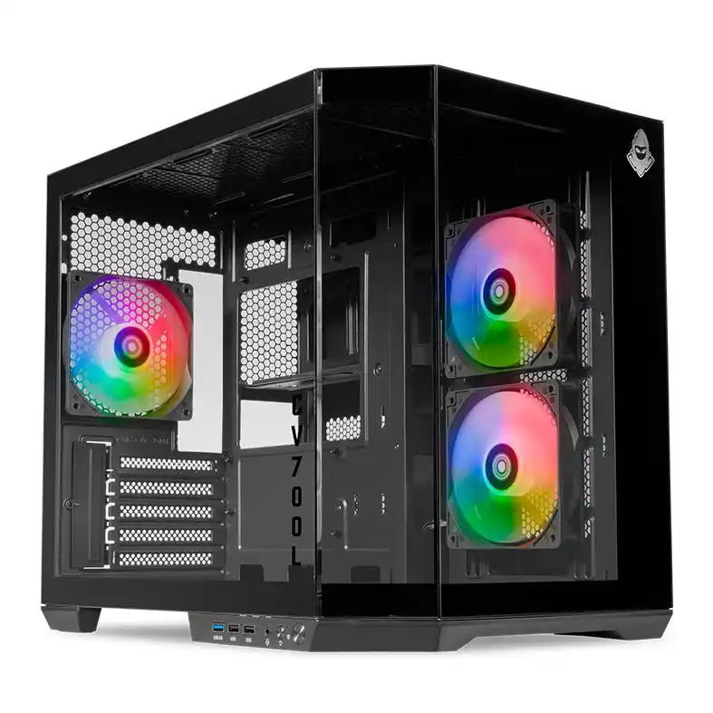 Image from Promotom: GABINETE GAMER MANCER CV700L, MID TOWER, LATERAL DE VIDRO, 3 FANS ARGB...