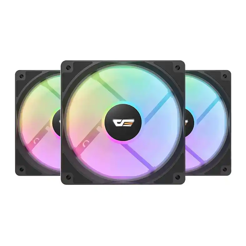 Image from Promotom: KIT VENTOINHAS AIGO DARKFLASH CL12, RAINBOW, 3X120MM, PRETO, RAINBOW-C...
