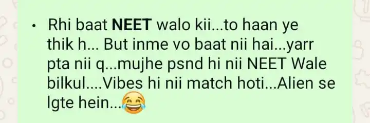 Image from Ayush Tiwari: *NEET* walo abhi bhi *NARAAZ* ho kya...   Mene khi suna tha kii NEET A...