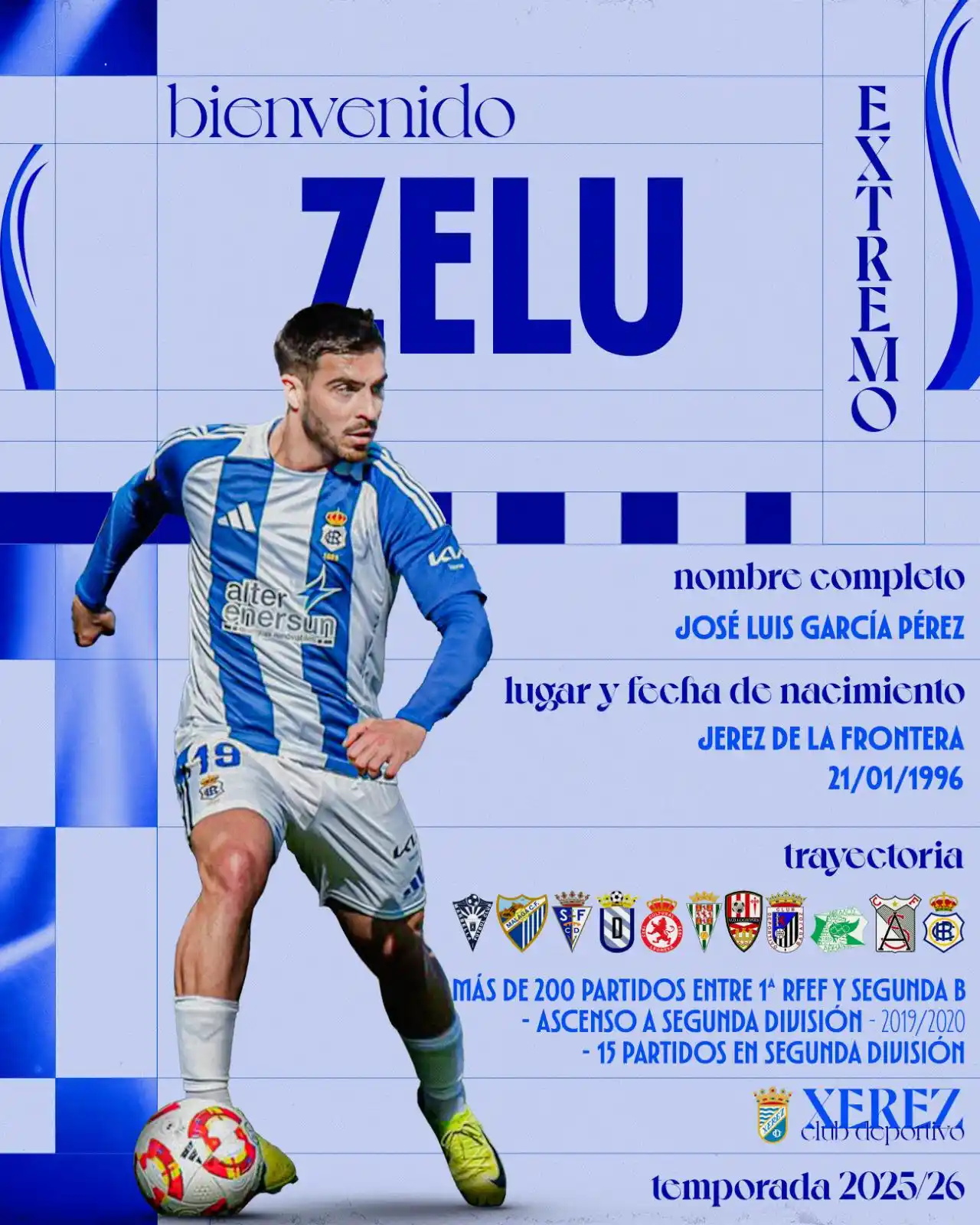 Image from Xerez Club Deportivo: ✍️ 𝐏𝐫𝐞𝐬𝐞𝐧𝐭𝐚𝐦𝐨𝐬 𝐚: Zelu  📊 ➕2⃣0⃣0⃣ partidos disputados ent...