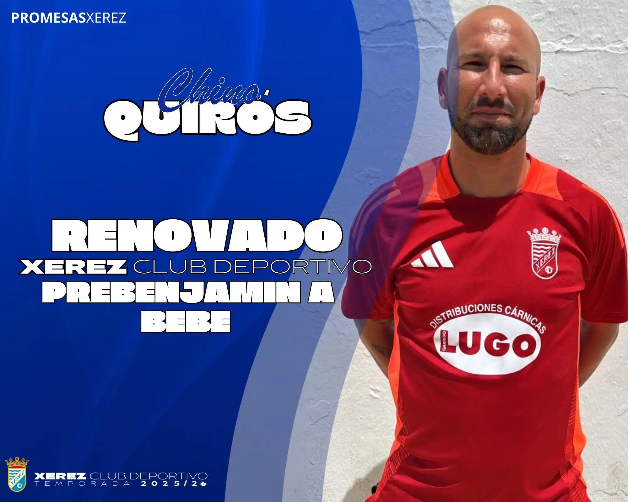 Image from Xerez Club Deportivo: 📢 PROMESAS | 𝗢𝗙𝗜𝗖𝗜𝗔𝗟 | Chino Quirós renueva como entrenador de...